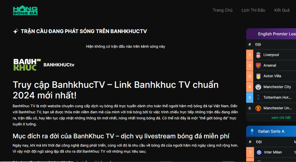 Giao diện trang chủ BanhkhucTV